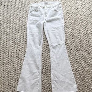 MOTHER The Weekender Fray Jeans in White